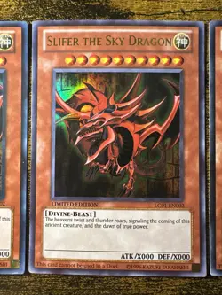 Yu-Gi-Oh Slifer the Sky Dragon Ultra Rare Limited Edition LC01-EN002 NM X3 - Image 3