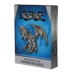 Yu-Gi-Oh! Limited Edition Blue Eyes White Dragon .999 Silver Plated XL Pin Badge - Image 1