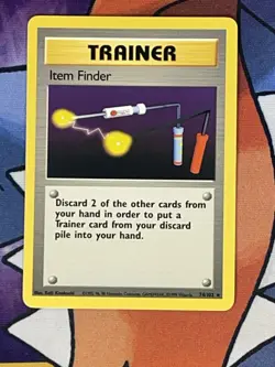 Item Finder 74/102 Rare Non-Holo Base Set Pokemon Trainer Card LP - Image 1