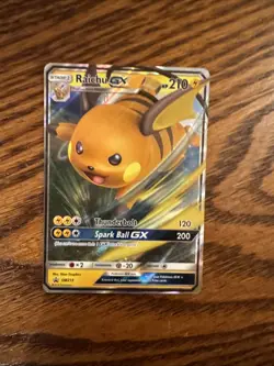 Raichu GX Thunderbolt Spark Ball Pokemon Card SM213 Holo Rare - Image 1