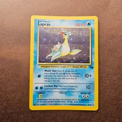 Lapras 10/62 Fossil Pokemon Card Holo Rare MP - Image 1