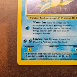 Lapras 10/62 Fossil Pokemon Card Holo Rare MP - Image 4