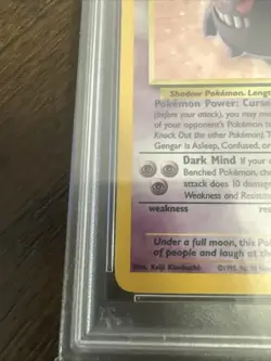 1999 Pokemon Gengar TCG Fossil Holo Unlimited Rare Card 5/62 PSA 8 - Image 3
