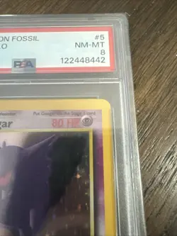 1999 Pokemon Gengar TCG Fossil Holo Unlimited Rare Card 5/62 PSA 8 - Image 5