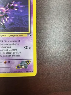 Pokemon Sabrina’s Haunter Card 58/132 Gym Heroes WOTC 1999 TCG LP+ - Image 5
