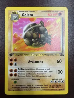 Golem 36/62 Uncommon 1st Edition Fossil Pokemon Card LP - Image 1