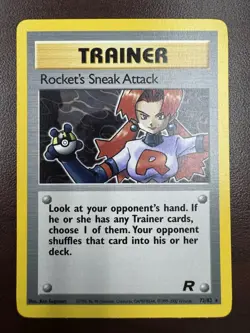 Rocket's Sneak Attack 72/82 - Pokemon Card Team Rocket Rare Non-Holo Vintage LP - Image 1