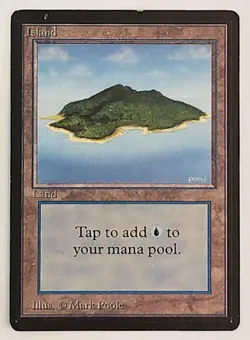 Vintage MTG Magic the Gathering 1993 Beta Island Card in Great Condition - Image 1