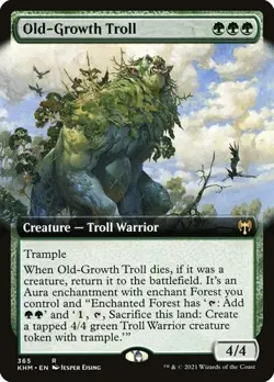 Old-Growth Troll - Foil Extended Art Kaldheim LP MTG - Image 1