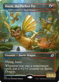 Sprite Dragon "Dorat, the Perfect Pet" - Foil Extended Art IKO LP MTG - Image 1