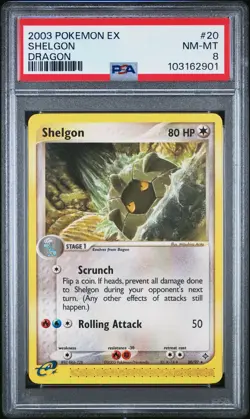 2003 POKEMON EX DRAGON #20 SHELGON PSA 8 - Image 1