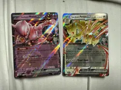 Pokemon TCG Team Rocket Tin Promo Team Rockets Mewtwo Ex 216 Persian Ex 218 - Image 1