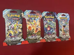 4x Pokemon Stellar Crown Booster Packs: Art Set Factory Sealed New - Image 1
