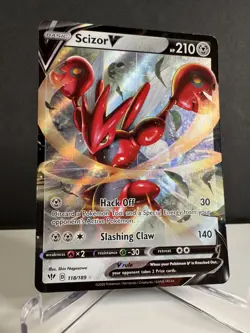 Scizor V 118/189 Pokemon TCG Swsh03: Darkness Ablaze Holo Rare (Near Mint) NM - Image 2