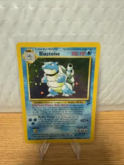 Pokemon Base Set 2 Holo Rare English Swirl Blastoise 002/130 HP Condition - Image 1