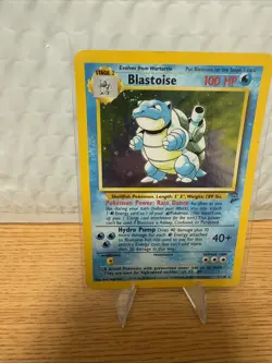 Pokemon Base Set 2 Holo Rare English Swirl Blastoise 002/130 HP Condition - Image 2