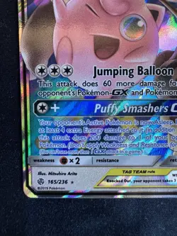 tag team Mega Lopunny & Jigglypuff GX Cosmic Eclipse 165/236 Full Art pokemon - Image 2