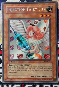Yugioh Injection Fairy Lily LOD-100 1st Edition Secret Rare. Nm Condition - Image 1