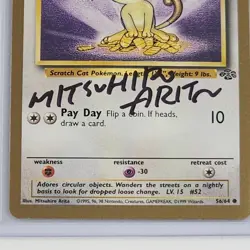 Pokemon TCG Meowth 56/64 Jungle Promo Gold Mitsuhiro Arita Signed Card Autograph - Image 4