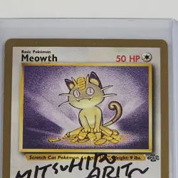 Pokemon TCG Meowth 56/64 Jungle Promo Gold Mitsuhiro Arita Signed Card Autograph - Image 5