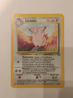 Pokemon TCG Clefable Holo Unlimited Rare Card Jungle Set 1999, 1/64 - Image 1