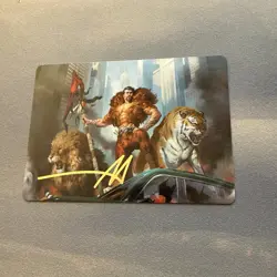 Kraven, Proud Predator MINT Gold-Stamped 28/54 Art Card SPM MTG Spider-Man - Image 1