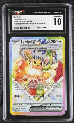 CGC 10 Eevee Ex SVP 174 SPC Prismatic Evolutions Super Premium Pokemon Card - Image 1