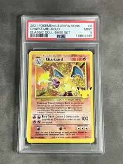 Pokemon TCG 2021 Charizard 4/102 PSA 9 Celebrations Classic Collection Holo Card - Image 1