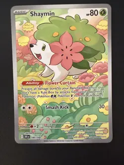Pokemon TCG Shaymin Card 185/182 Destined Rivals Series Illustration Rare - Image 1