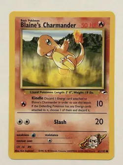 Pokemon TCG Blaine's Charmander Gym Heroes 61/132 Unlimited Common Card - Image 1