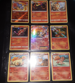 Pokemon TCG Binder Page Lot of 9 Holo Cards & basic Rapidash Turonator Blaziken - Image 1