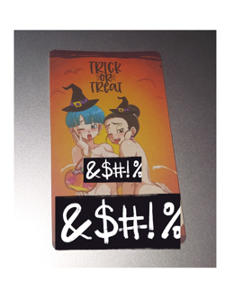 Dragon ball Bulma and Chi Chi Halloween Waifu Card - Image 1