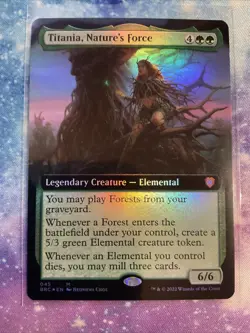MTG Titania, Nature's Force (Extended Art) Near Mint Foil - Image 1