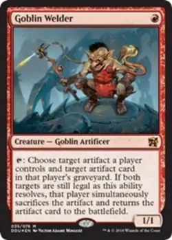 1 x Goblin Welder - Foil - Duel Decks: Elves vs Inventors - Moderate Play - MTG - Image 1