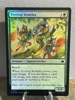 Magic the Gathering MTG BLB Treetop Sentries 201 Foil - Image 1
