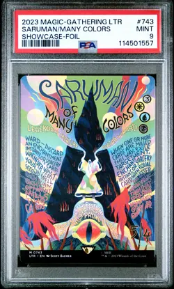 2023 MTG TALES OF MIDDLE-EARTH SC-FOIL #743 SARUMAN OF MANY COLORS PSA 9 - Image 1