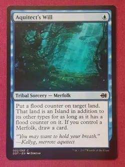 Magic The Gathering DUEL DECKS MERFOLK VS GOBLINS AQUITECT'S WILL blue card MTG - Image 1