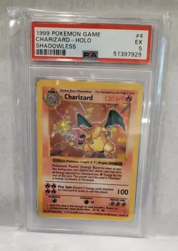 1999 WOTC Pokemon Game #4 Base Set Shadowless Charizard PSA 5 EX CLEAN FRONT 🔥 - Image 1
