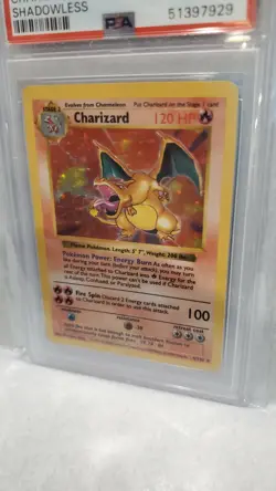 1999 WOTC Pokemon Game #4 Base Set Shadowless Charizard PSA 5 EX CLEAN FRONT 🔥 - Image 2