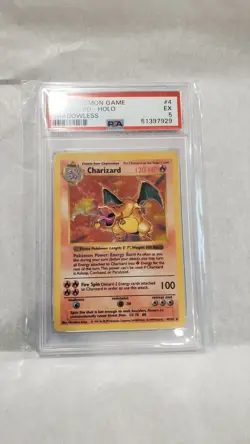 1999 WOTC Pokemon Game #4 Base Set Shadowless Charizard PSA 5 EX CLEAN FRONT 🔥 - Image 4