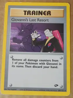 Giovanni's Last Resort 105/132 Rare Non-Holo Gym Challenge Pokemon Trainer MP - Image 1