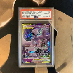 Mewtwo & Mew GX PSA 10 Tag Team GX All Stars 052/173 Japanese Pokemon Gem Mint - Image 1