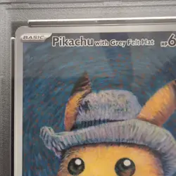 Pokemon Pikachu with Grey Felt Hat Van Gogh Full Art Promo SVP EN 085 PSA 10 - Image 3