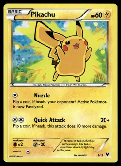 2014 Pokemon Mcdonalds Collection 5 Pikachu Holo NM - Image 1
