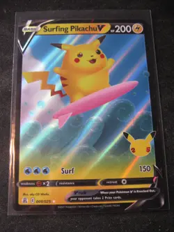 SURFING PIKACHU V 2021 Pokemon Celebrations #8 URR MINT - Image 1