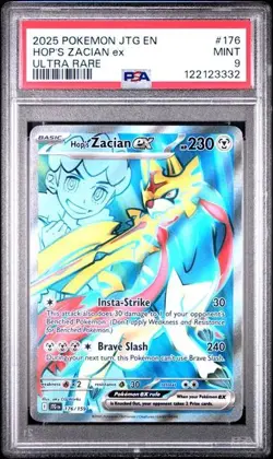 2025 POKEMON JOURNEY TOGETHER HOPS ZACIAN EX ULTRA RARE PSA 9 - Image 1