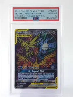 MOLTRES & ZAPDOS & ARTICUNO 2019 POKEMON BLACK STAR PROMOS #SM210 PSA 10 Q1404 - Image 1