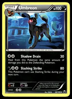 2012 Pokemon Dark Explorers 60 Umbreon NON Holo LP - Image 1
