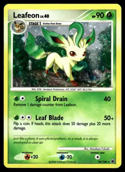2008 Pokemon Majestic Dawn 24 Leafeon Cosmos Holo LP - Image 1