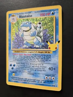 Blastoise 2/102 Celebrations Textured Holo Pokemon Card Near Mint Condition - Image 3